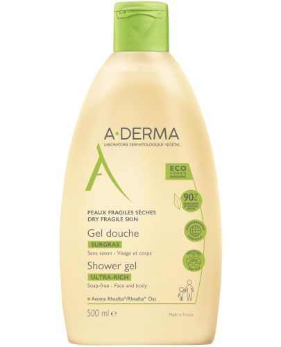 A-Derma Essentiel Care Свръхобогатен душ гел, 500 ml - 1