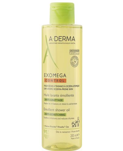 A-Derma Exomega Control Емолиентно душ олио срещу разчесване, 200 ml - 1