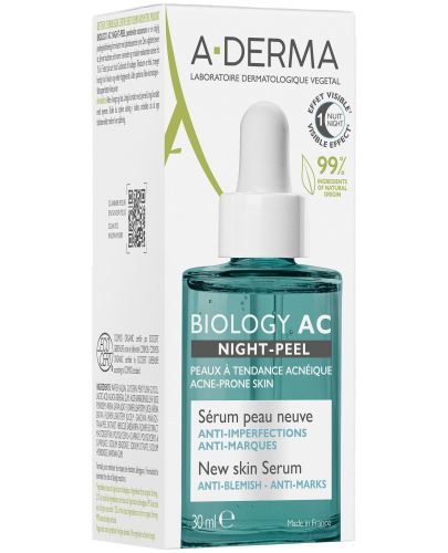 A-Derma Biology AC Серум за лице Night-Peel, 30 ml - 4