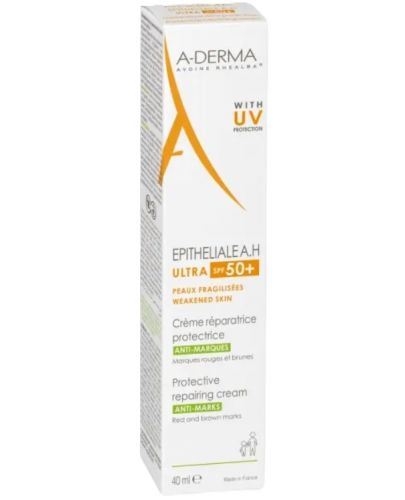 A-Derma Epitheliale A.H. Защитаващ възстановяващ крем с UV Ultra, SPF 50+, 40 ml - 2