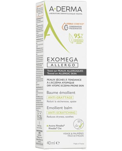 A-Derma Exomega Control Емолиентен балсам, стерилна козметика, 40 ml - 3