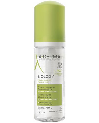 A-Derma Biology Дерматологична хидратираща почистваща пяна, 150 ml - 1