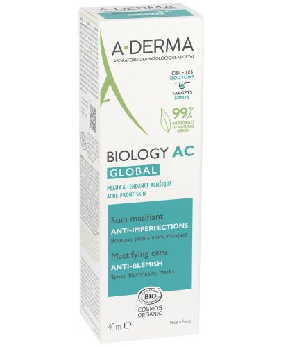 A-Derma Biology-AC Global Пълна грижа срещу несъвършенства, 40 ml - 3