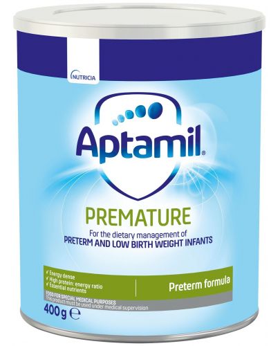 Адаптирано мляко за недоносени деца Aptamil - Premature, 400 g - 1