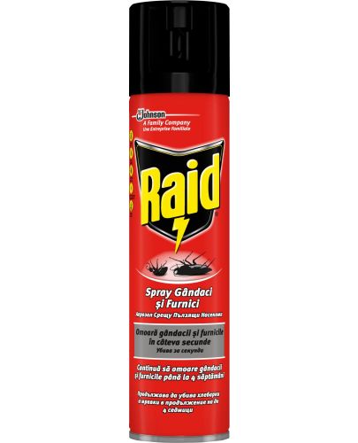 Raid Аерозол против пълзящи насекоми, Червен, 400 ml - 1
