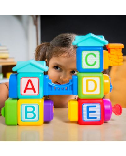 Активна играчка Baby Einstein - Кубчета, Bridge & Learn, 15 части - 2