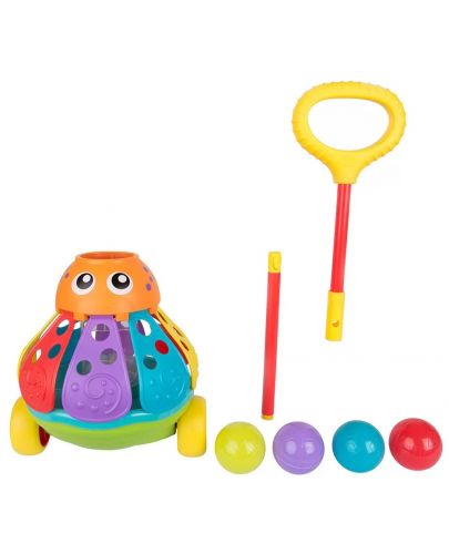 Активна играчка за бутане с топчета Playgro + Learn - Октопод - 2