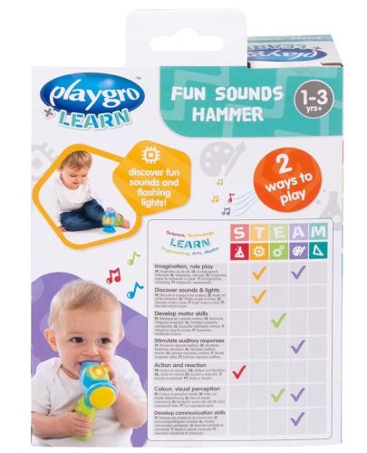 Активна играчка Playgro + Learn - Чук, със светлини и звуци - 4