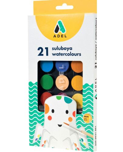 Акварелни бои Adel, Ф30, 21 цвята - 1