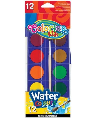 Акварелни бои Colorino Kids - 12 цвята, голяма кутия - 1