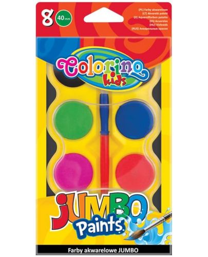 Акварелни бои Colorino Kids - Jumbo, 8 цвята - 1