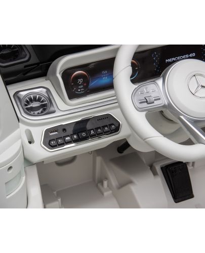 Акумулаторна кола KikkaBoo - Licensed Mercedes Benz EQG, бяла - 8