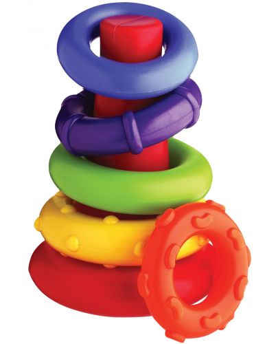 Активна играчка Playgro + Learn - Конус с цветни рингове - 1