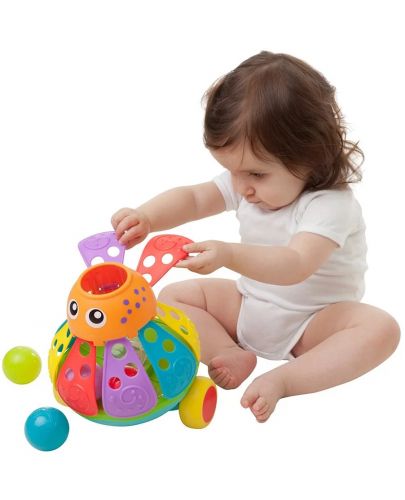 Активна играчка за бутане с топчета Playgro + Learn - Октопод - 3