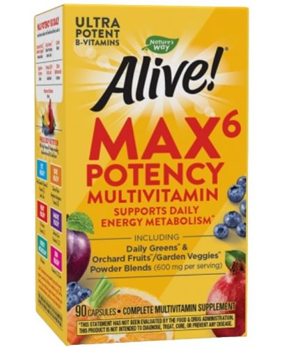 Alive Max6 Potency Multivitamin, 90 капсули, Nature's Way - 1