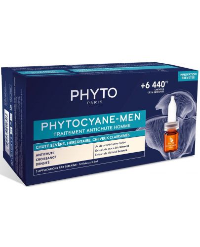 Phyto PhytoCyane Терапия срещу прогресивен косопад Men, 12 x 3.5 ml - 1