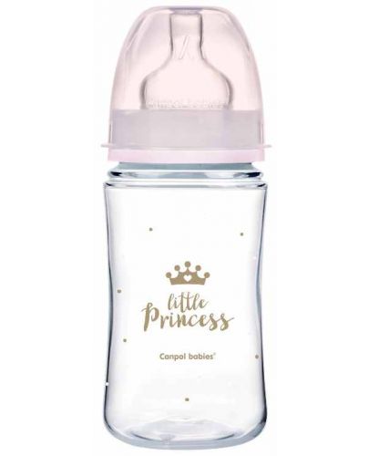 Антиколик шише Canpol Easy Start - Royal Baby, 240 ml, розово - 1