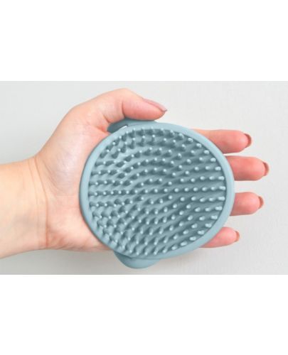 Антибактериална силиконова четка за баня Shnuggle - Синя - 3