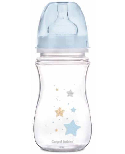 Антиколик шише Canpol - Newborn Baby, 240 ml, синьо - 1