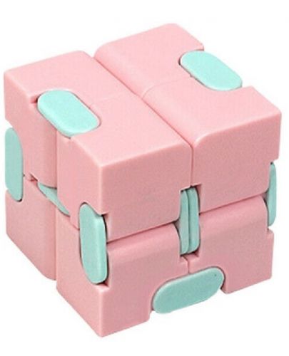 Антистрес играчка Poppit Fidget Infinity - Кубче, розово - 1