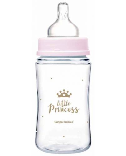 Антиколик шише Canpol Easy Start - Royal Baby, 240 ml, розово - 2