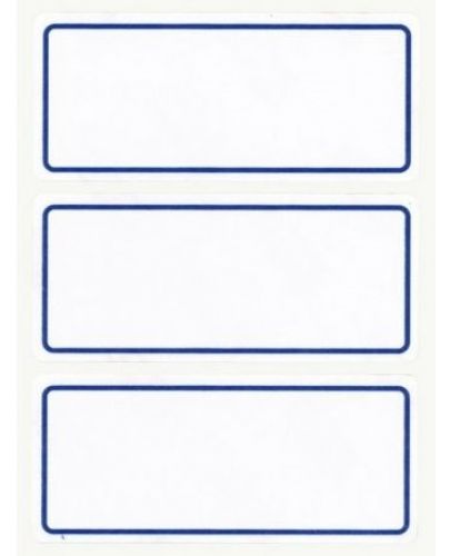 Ученически етикети APLI - Бели със синя рамка - 1