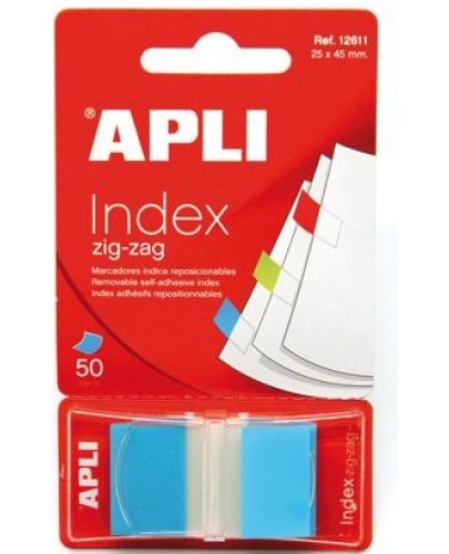 Индекс листчета зиг-заг APLI - Сини, 25 х 45 mm, 50 броя - 1