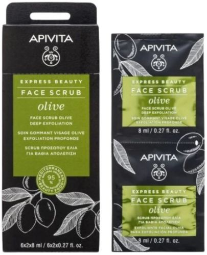 Apivita Express Beauty Ексфолиант за лице, маслина, 2 x 8 ml - 2