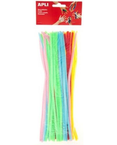 Плюшени шнурчета APLI - Неонови цветове, 50 броя - 1