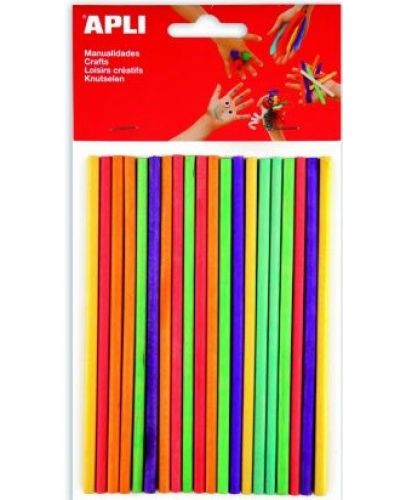 Кръгли дървени пръчици APLI - Цветни - 1