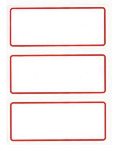 Ученически етикети APLI - Бели с червена рамка - 1