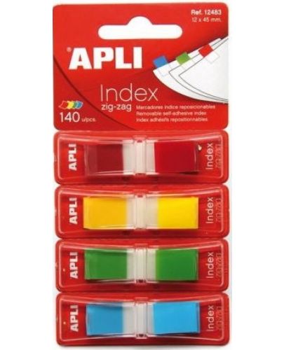 Индекс листчета APLI - 4 пастелни цвята, 12 х 45 mm, 140 броя - 1