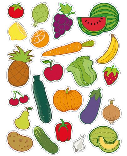 Комплект стикери APLI - Плодове и зеленчуци, 60 броя - 1