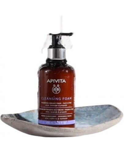 Apivita Face Cleansing Пяна за лице и околоочен контур, 200 ml - 3