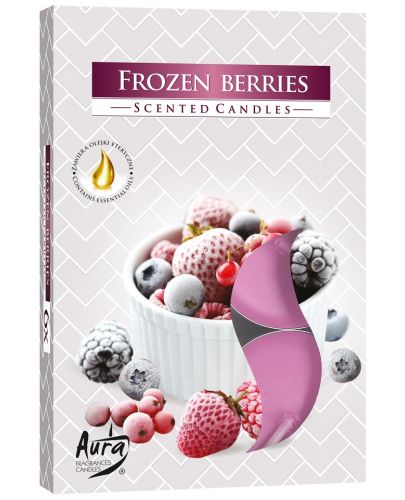 Ароматни чаени свещи Bispol Aura - Frozen Berries, 6 броя - 1