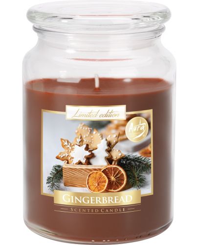 Ароматна свещ буркан Bispol Aura - Premium line, Gingerbread, 500 g - 1