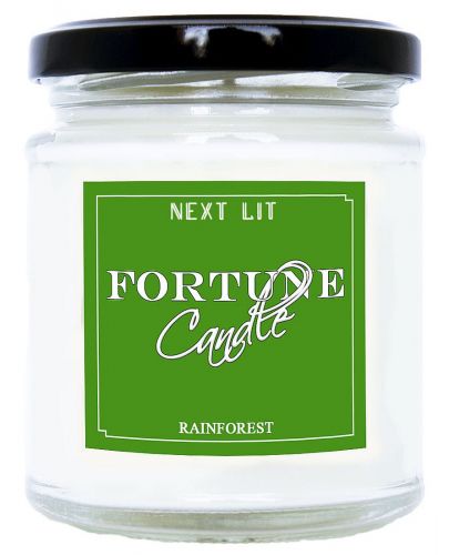 Ароматна свещ с късметче Next Lit Fortune Candle - Тропическа гора, на английски - 1