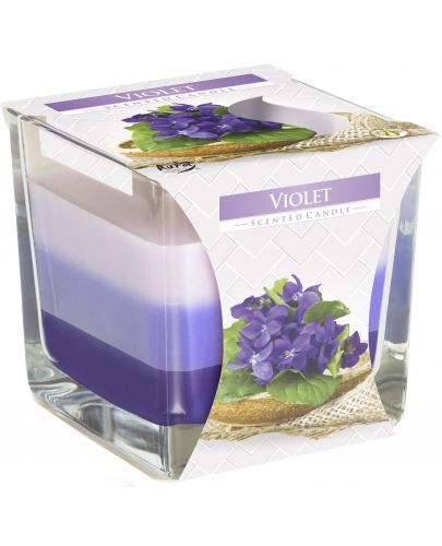 Ароматна свещ Bispol Aura - Violet, 170 g - 1