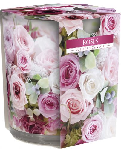 Ароматна свещ Bispol Aura - Roses, 100 g - 1