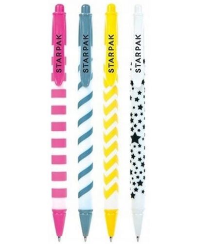 Автоматична химикалка Starpak - Lollipop, 0.7 mm, черна, асортимент - 1