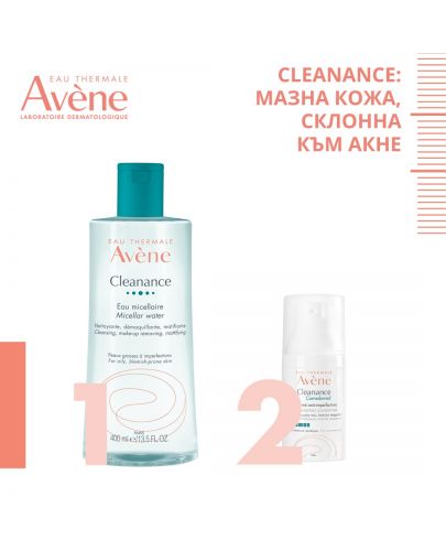 Avène Cleanance Комплект - Мицеларна вода и Концентрат срещу несъвършенства, 400 + 30 ml (Лимитирано) - 2