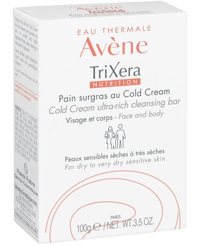 Avène TriXera Nutrition Свръхобогатен сапун с колд крем, 100 g - 1
