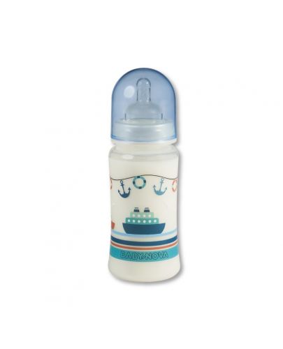 Пластмасово шише с широко гърло Baby Nova PР - 300 ml, Лодка - 1