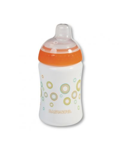 Тенировъчна чашка със стоп клапа Baby Nova - 285 ml, оранжева - 1
