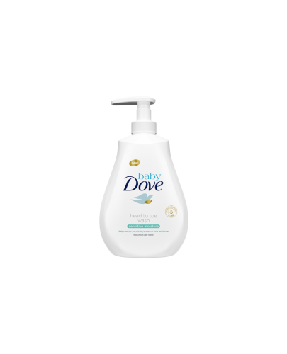 Измиващ лосион Baby Dove - За коса и нормална до суха кожа, 400 ml - 1