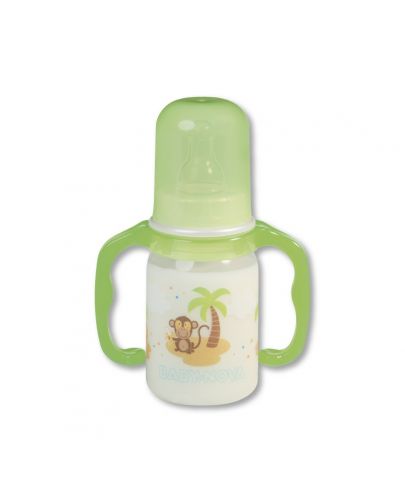 Пластмасово шише с дръжки Baby Nova РР - 125 ml, маймунка - 1