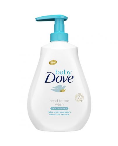Измиващ лосион Baby Dove - За коса и нормална до суха кожа, 200 ml - 1