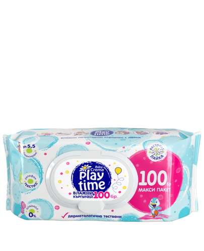 Мокри кърпички Baby Crema - Play Time, 100 броя - 1