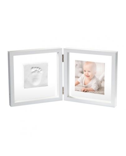 Бебешки отпечатък Baby Art - My Baby Style, със снимка (бяла рамка и прозрачно паспарту)  - 1
