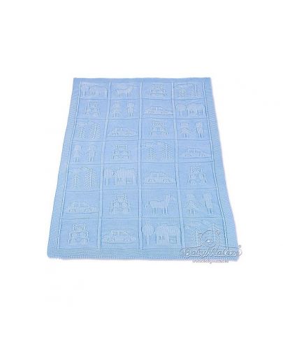 Детско плетено одеяло Baby Matex - Синьо - 1
